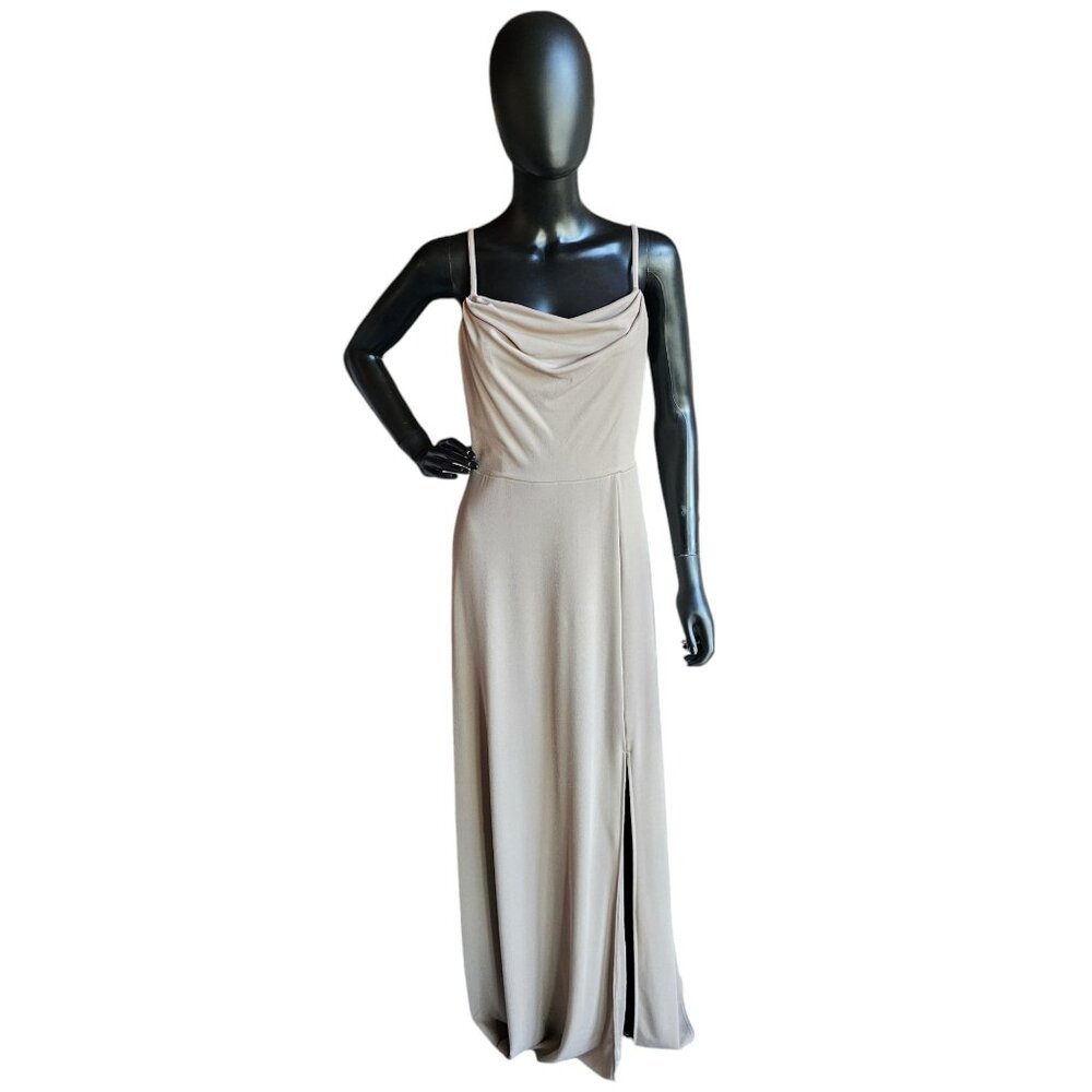 Muted Lavender Stretch Crepe - Birdey Grey - Formal Gown